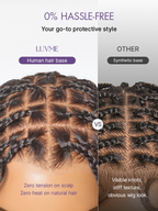 OwnScalp™ HD Full Lace Knotless Boho Curls Braided Bob Pre-Cut Lace Wig Flexi Fit Invisi Drawstring Cap