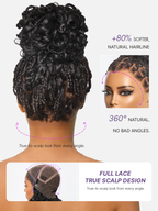 OwnScalp™ HD Full Lace Knotless Boho Curls Braided Bob Pre-Cut Lace Wig Flexi Fit Invisi Drawstring Cap