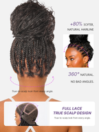 OwnScalp™  Light Weight Flexi-Fit Invisi Drawstring Cap Full Lace Knotless Boho Curls Braided Long Wig Super Natural Scalp Pre-Cut Lace