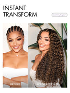 Luvme All-Day Comfort™ Wig PartingMax Brown Highlights Funmi Curly 7x6 Closure HD Lace Glueless Wig Pre Cut Lace
