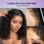 PreMax 180% / 250% Density Water Wave Glueless Flexi-Fit Drawstring 13x4 Frontal Lace Fluffy Curly Wig Pre-Cut Lace