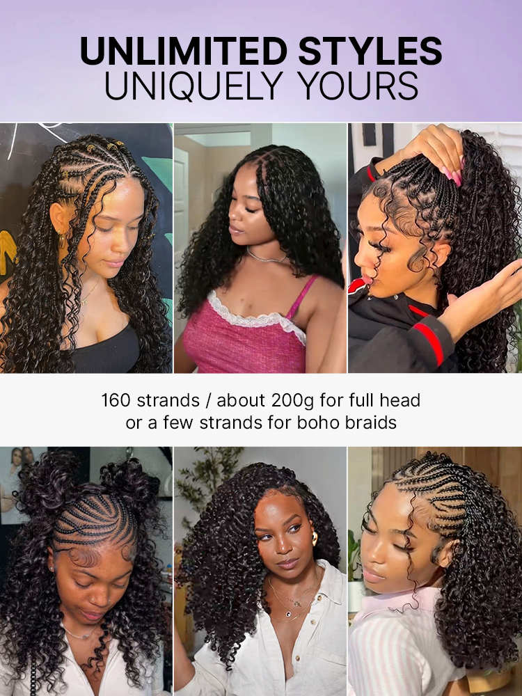 Readitress™ Pre-Separated Feather Crochet Human Hair for Miracle Knots Boho Braids | Deep Wave, Burmese Curly Protective Style (Free Gifts Included)  - US Only