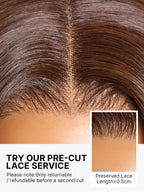 Ginger Ombre 13x4 Lace Front Glueless Blunt Cut Bob Human Hair Wig Pre-cut Lace