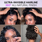 PreMax 180% / 250% Density Water Wave Glueless Flexi-Fit Drawstring 13x4 Frontal Lace Fluffy Curly Wig Pre-Cut Lace