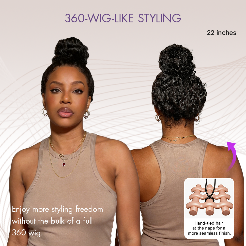 PreMax 180% / 250% Density Water Wave Glueless Flexi-Fit Drawstring 13x4 Frontal Lace Fluffy Curly Wig Pre-Cut Lace