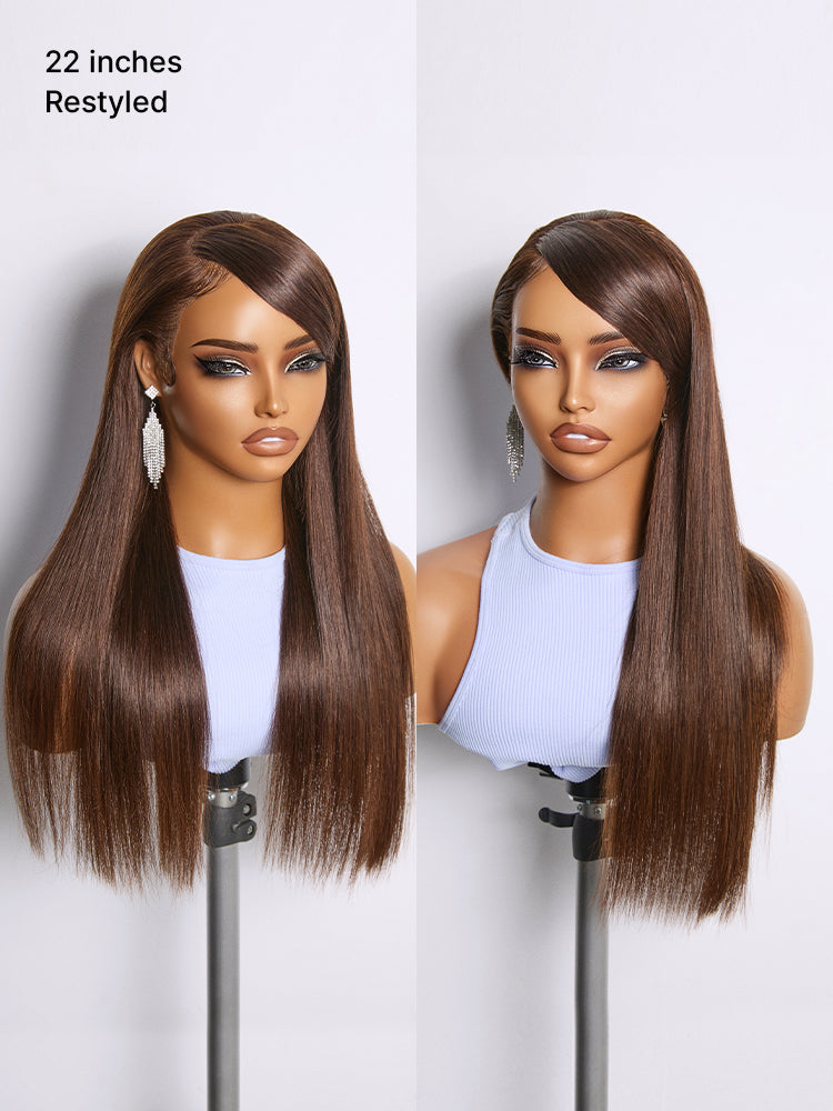 PreMax Wigs | Super Natural Hairline Silky Straight Glueless 13x4 Frontal Lace Wig Human Hair Pre-Cut Lace