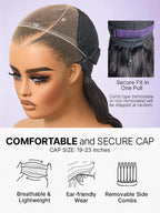 NatureMAX™ 200% Density Ombre Brown / Natural Black Loose Wave Glueless 13x6 / 13x4 HD Lace Front Wig Human Hair Pre-Cut Lace Flexi-Fit Drawstring Cap