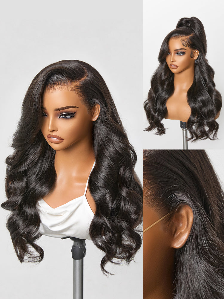 NatureMAX™ 200% Density Ombre Brown / Natural Black Loose Wave Glueless 13x6 / 13x4 HD Lace Front Wig Human Hair Pre-Cut Lace Flexi-Fit Drawstring Cap