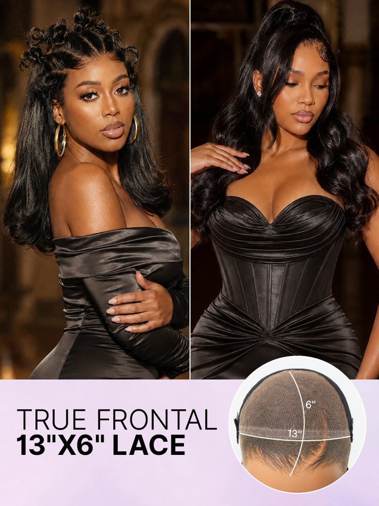NatureMAX™ 200% Density Loose Wave Glueless 13x6 HD Lace Front Wig Human Hair Pre-Cut Lace Flexi-Fit Drawstring Cap