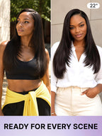 Luvme All-Day Comfort™ Wig 180% Density Butterfly Cut Layered Light Yaki Straight Glueless 7x6 Closure HD Lace Human Hair Wig Pre-Cut Lace