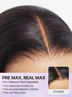 PreMax Wigs | Super Natural Hairline Silky Blunt Cut Bob Glueless 13x4 Frontal Lace Human Hair Short Wig Pre-Cut Lace