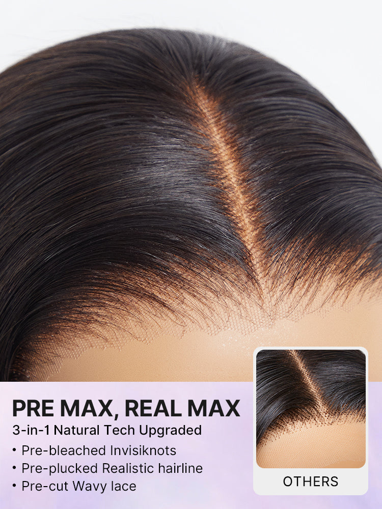 PreMax Wigs | Super Natural Hairline Silky Blunt Cut Bob Glueless 13x4 Frontal Lace Human Hair Short Wig Pre-Cut Lace