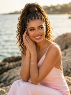 OwnScalp™Ombre Honey Blonde French Curl Knotless Boho Braids HD Full Lace Long Wig Flexi Fit Invisi Drawstring Cap - US Only