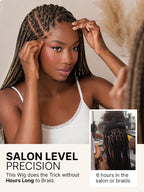 OwnScalp™Ombre Honey Blonde French Curl Knotless Boho Braids HD Full Lace Long Wig Flexi Fit Invisi Drawstring Cap - US Only