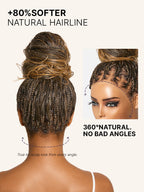 OwnScalp™Ombre Honey Blonde French Curl Knotless Boho Braids HD Full Lace Long Wig Flexi Fit Invisi Drawstring Cap - US Only