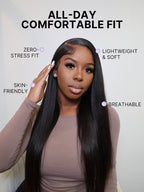 AiryFit™ Scalp Care Wigs - Silky Straight Middle Part Glueless 5x5 Closure Lace Long Wig Pre-Cut Lace