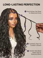 OwnScalp™ French Curl Knotless Boho Braids HD Full Lace Long Wig Flexi Fit Invisi Drawstring Cap - US Only