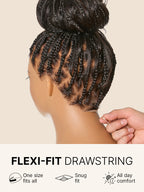 OwnScalp™ French Curl Knotless Boho Braids HD Full Lace Long Wig Flexi Fit Invisi Drawstring Cap - US Only