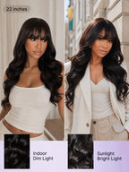 Luvme All-Day Comfort™ Wig 180% Density Loose Body Wave Glueless 7x6 Closure HD Lace Human Hair Wig with Bangs Pre-Cut Lace