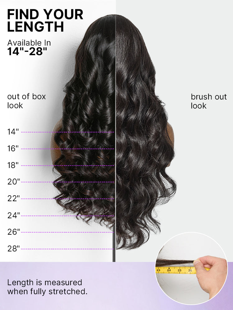 Luvme All-Day Comfort™ Wig 180% Density Loose Body Wave Glueless 7x6 Closure HD Lace Human Hair Wig with Bangs Pre-Cut Lace