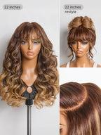 Luvme All-Day Comfort™ Wig 180% Density Loose Body Wave Glueless 7x6 Closure HD Lace Human Hair Wig with Bangs Pre-Cut Lace