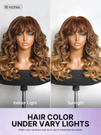 Luvme All-Day Comfort™ Wig 180% Density Loose Body Wave Glueless 7x6 Closure HD Lace Human Hair Wig with Bangs Pre-Cut Lace