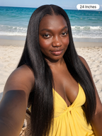 PreMax Wigs | Super Natural Hairline Silky Straight Glueless 13x4 Frontal Lace Wig Human Hair Pre-Cut Lace
