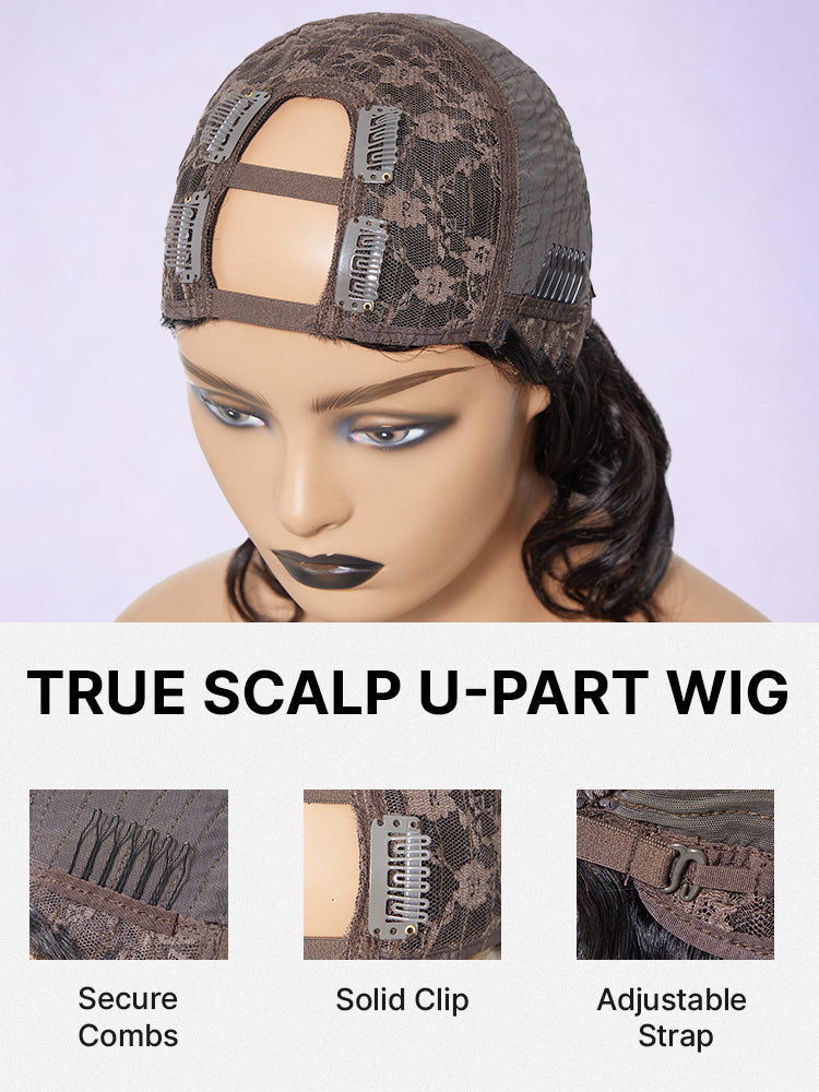Body Wave / Straight / Kinky / Deep Wave Human Hair U Part Wig