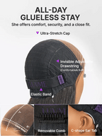 MyOwn-Fit™ PartingMax Glueless Wig 180% Density Light Yaki Body Wave 7x6 Closure HD Lace Wig Flexi-Fit Invisi Drawstring Cap & Pre-Cut Lace