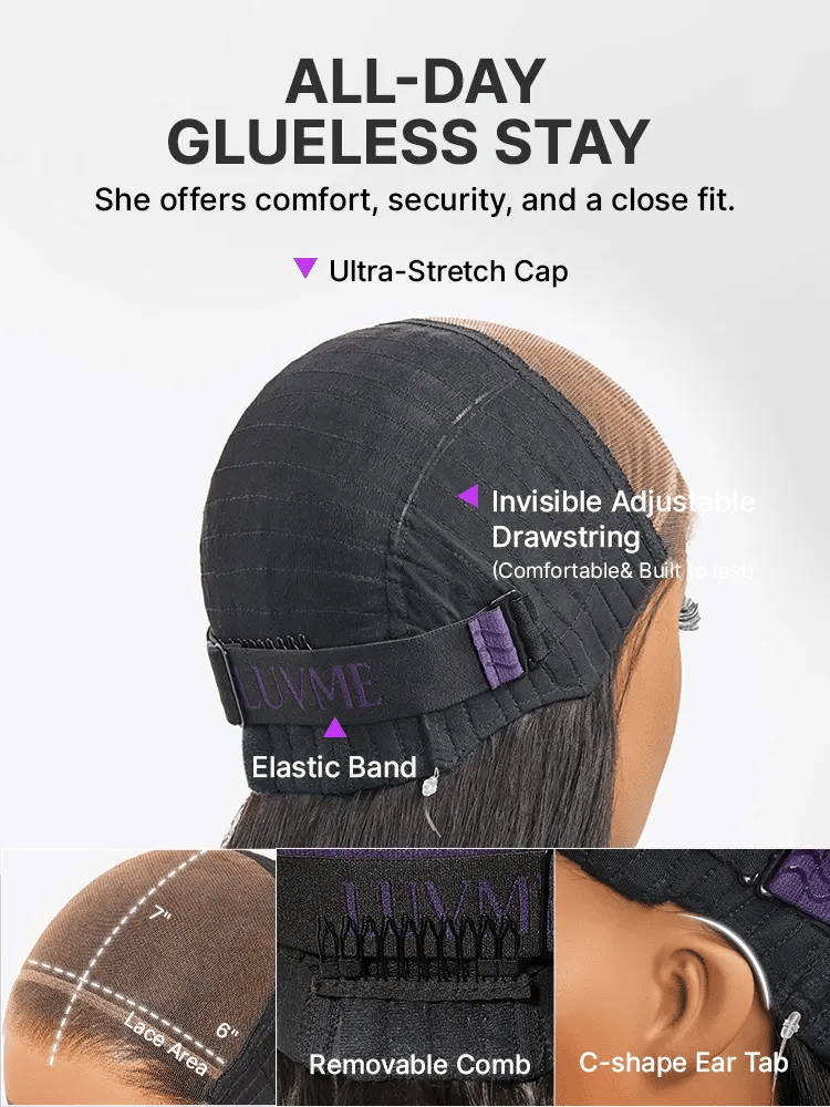 MyOwn-Fit™ PartingMax Glueless Wig 180% Density Light Yaki Body Wave 7x6 Closure HD Lace Wig Flexi-Fit Invisi Drawstring Cap & Pre-Cut Lace