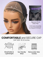 NatureMAX™ 200% / 250% Density Loose Wave Glueless Ear-to-ear 13x4 HD Lace Front Wig Pre-Cut Lace Flexi-Fit Drawstring Cap