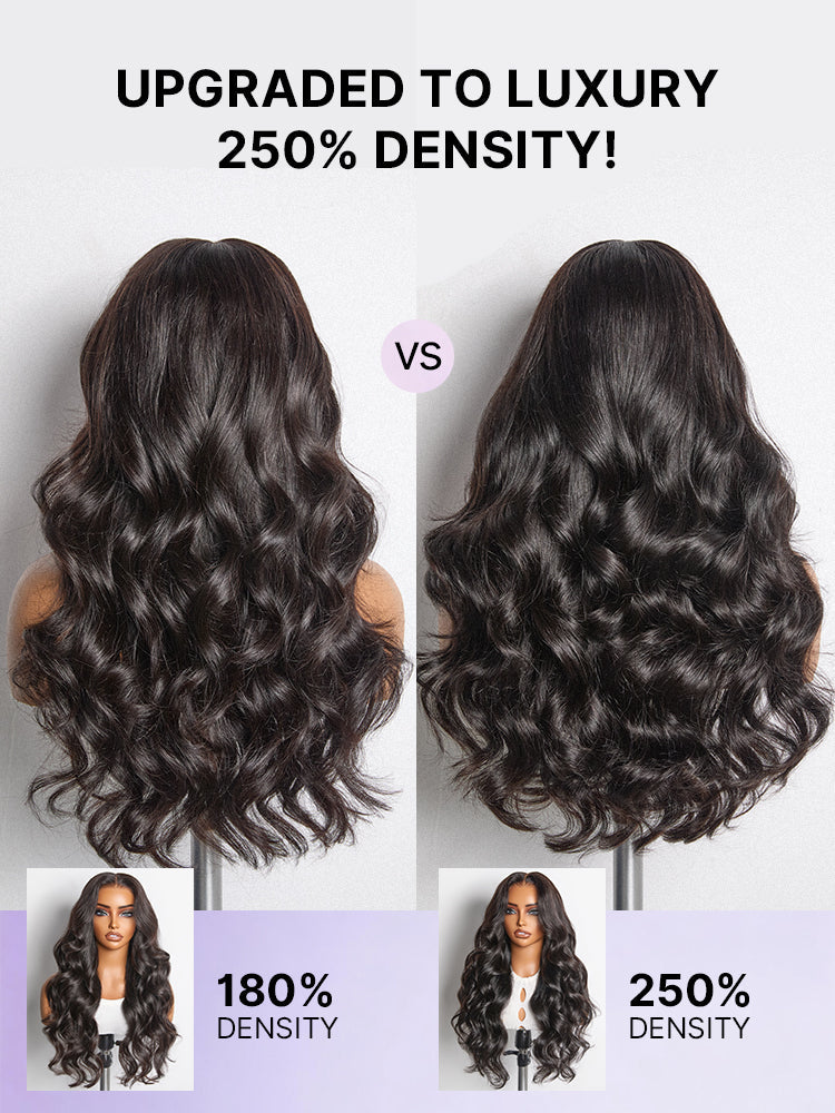 NatureMAX™ 200% / 250% Density Loose Wave Glueless Ear-to-ear 13x4 HD Lace Front Wig Pre-Cut Lace Flexi-Fit Drawstring Cap