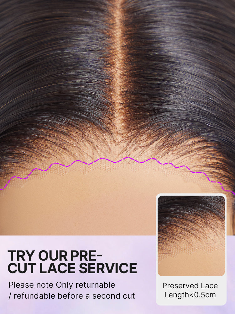 Toffee Brown Mix Blonde / Brown Highlight Layered Cut Glueless 5x5 Closure Lace Bob Wig Pre-cut Lace All-Day Comfort Cap