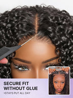 Beginner Friendly 200% Density Glueless 5x5 Closure Pre-Cut Lace Afro Curly Wig One Size Fits All Cap