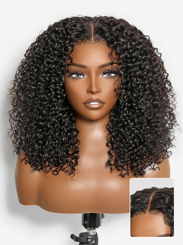 Beginner Friendly 200% Density Glueless 5x5 Closure Pre-Cut Lace Afro Curly Wig One Size Fits All Cap