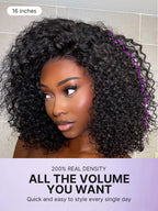 Beginner Friendly 200% Density Glueless 5x5 Closure Pre-Cut Lace Afro Curly Wig One Size Fits All Cap
