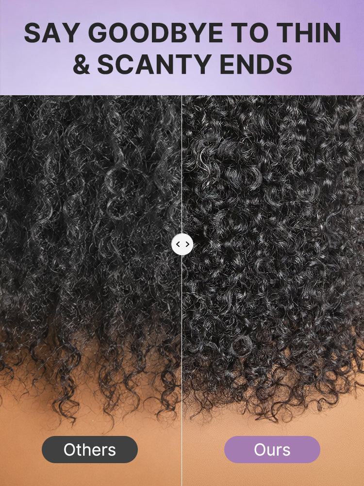 Beginner Friendly 200% Density Glueless 5x5 Closure Pre-Cut Lace Afro Curly Wig One Size Fits All Cap