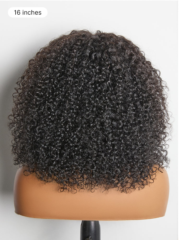 Beginner Friendly 200% Density Glueless 5x5 Closure Pre-Cut Lace Afro Curly Wig One Size Fits All Cap