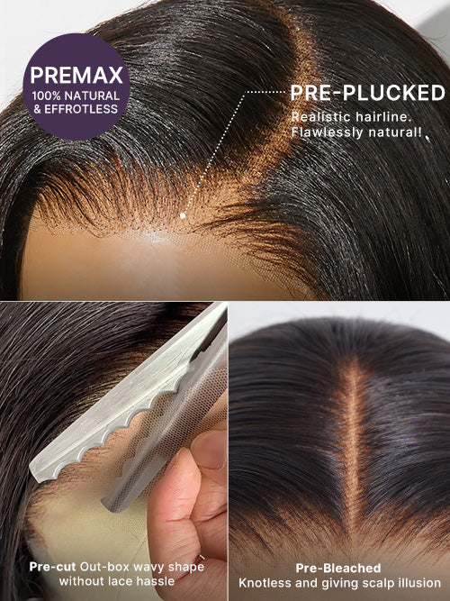 Blonde Highlight / Brown Highlight Short Layered Bob Wig Glueless 5x5 Closure Pre-Cut Lace Wig