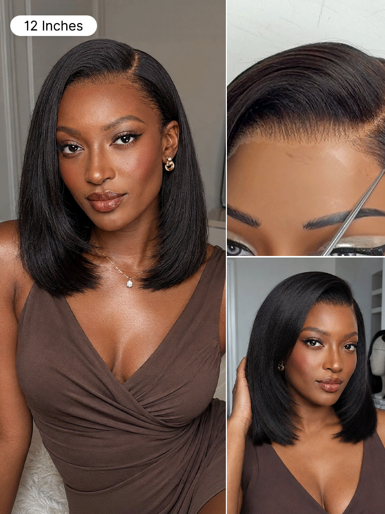 Luvme All-Day Comfort™ Wig 180% Density Butterfly Cut Layered Light Yaki Straight Glueless 7x6 Closure HD Lace Human Hair Wig Pre-Cut Lace