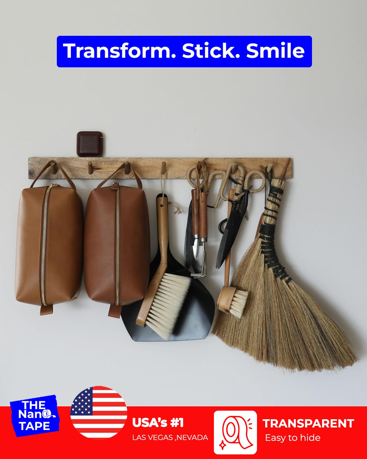 16.4 FT Double Sided Tape – Strong Nano Adhesive for Hanging Pictures, Rugs, Tools, and Décor | Clear, Removable, and Reusable Mounting Tape (1.18in Width)