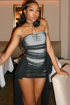 Summer Halter Deep-V Slit Mini Dress