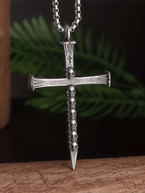 Men's Faith Vintage Cross Skull Ghost Titanium Necklace