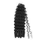 QVR Kinky Straight Feather Crochet Human Hair with Sprial Ends Machine Made Crochet Weave Hair Extensions