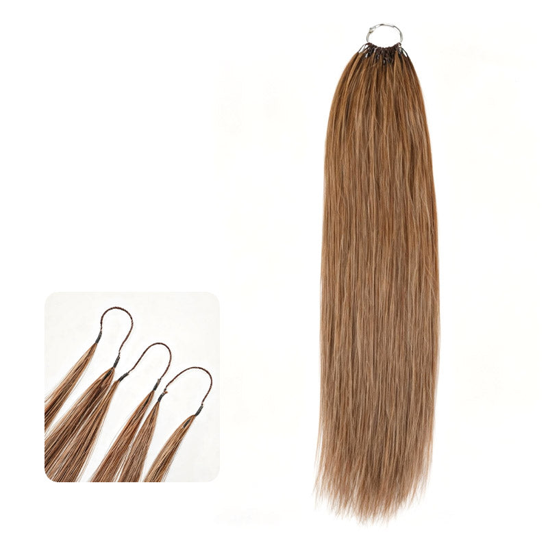 QVR Silk Straight Feather Crochet Human Hair Highlight #P4/27 Machine Made Crochet Weave Hair Extensions