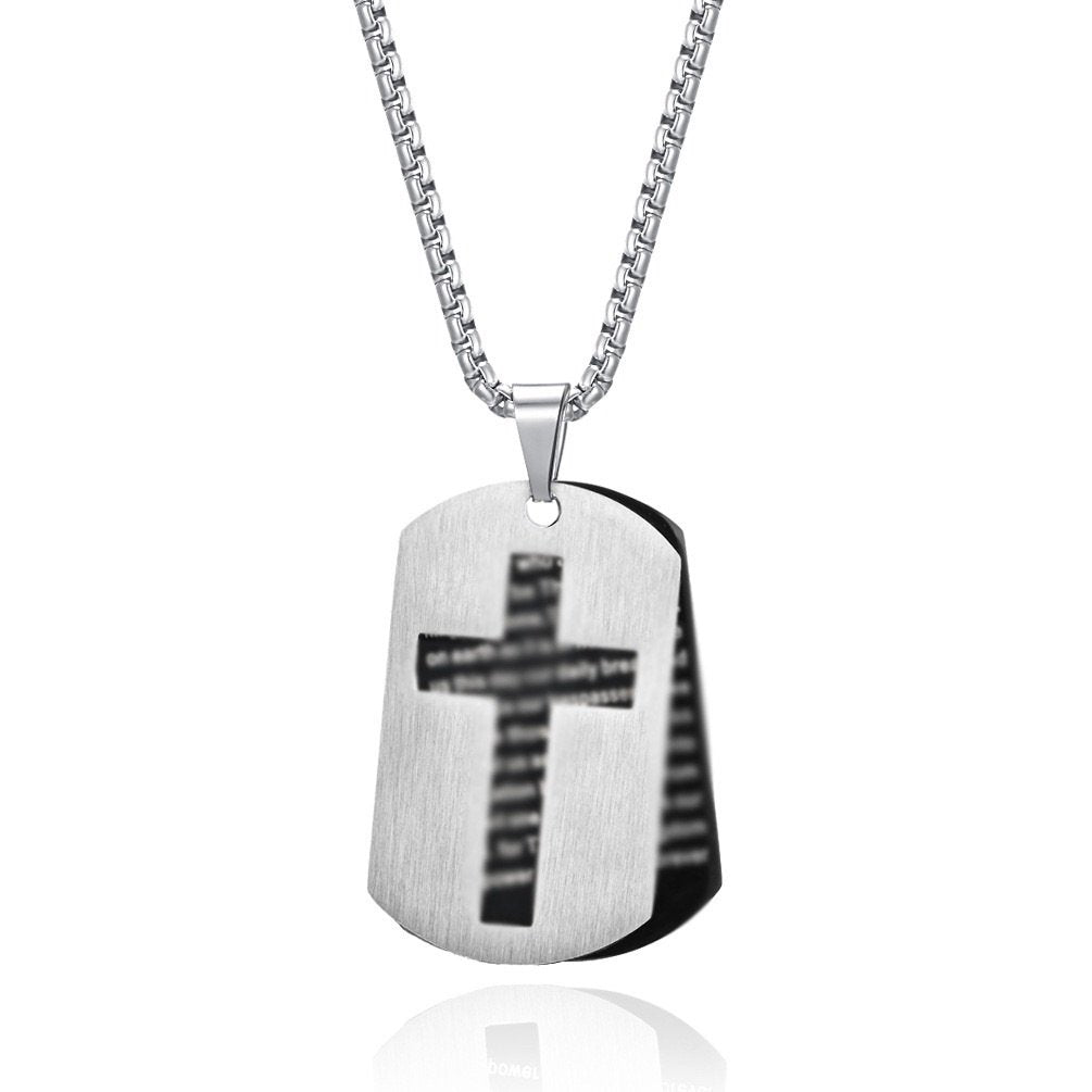Hollow Cross Necklace Cross Prayer Pendant