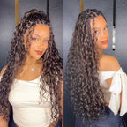 QVR Dark Brown #4 Crochet Hair Water Wave Machine Made Feather Human Hair Extension