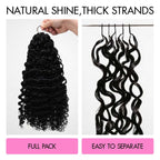 QVR Water Deep Wave Feather Crochet Human Hair Natural Black Miracle Knots Crochet Weave Hair Extensions