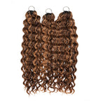 QVR Water Wave Feather Crochet Human Hair Highlight #P4/27 Miracle Knots Crochet Weave Hair Extensions