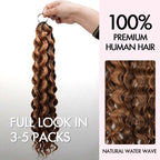 QVR Water Wave Feather Crochet Human Hair Highlight #P4/27 Miracle Knots Crochet Weave Hair Extensions